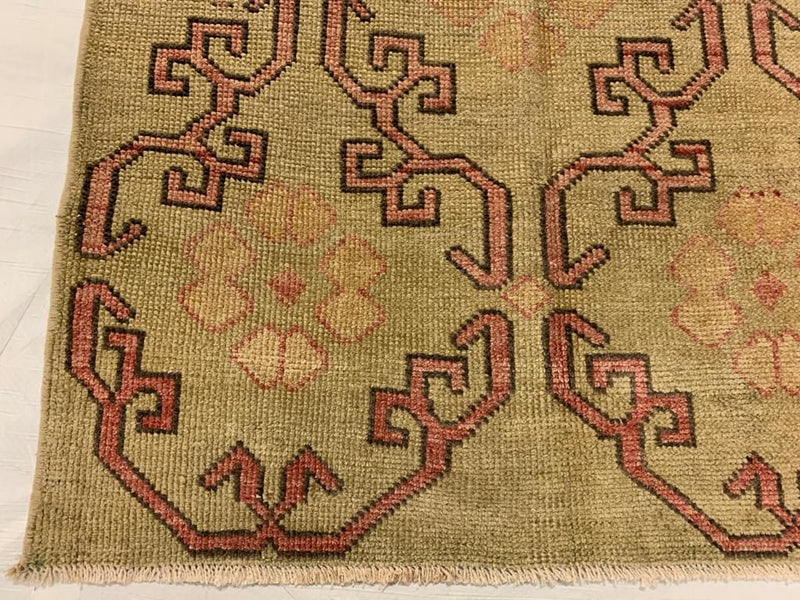 3x11 Red and Green Turkish Tribal Rug