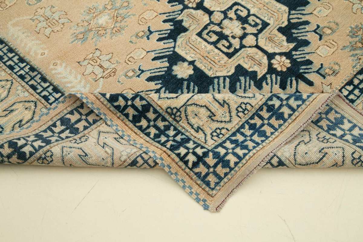 5x6 Pink and Blue Turkish Tribal Rug