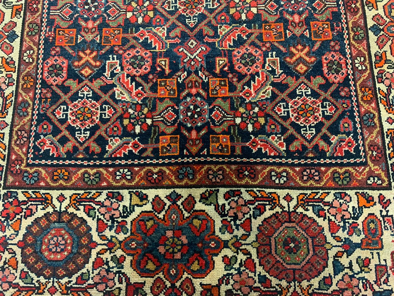 4x7 Navy and Beige Persian Rug