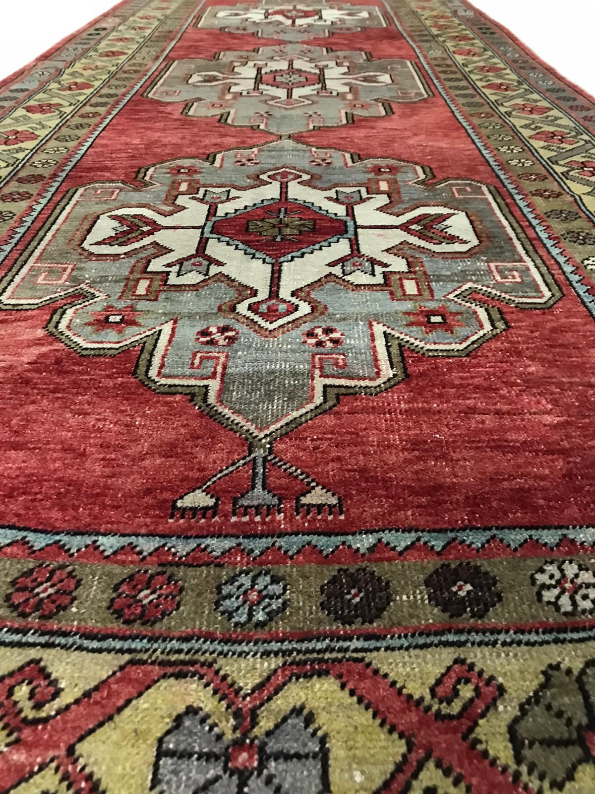 5x12 Rust and Gray Turkish Tribal Runner