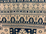 5x9 Ivory and Navy Turkish Tribal Rug