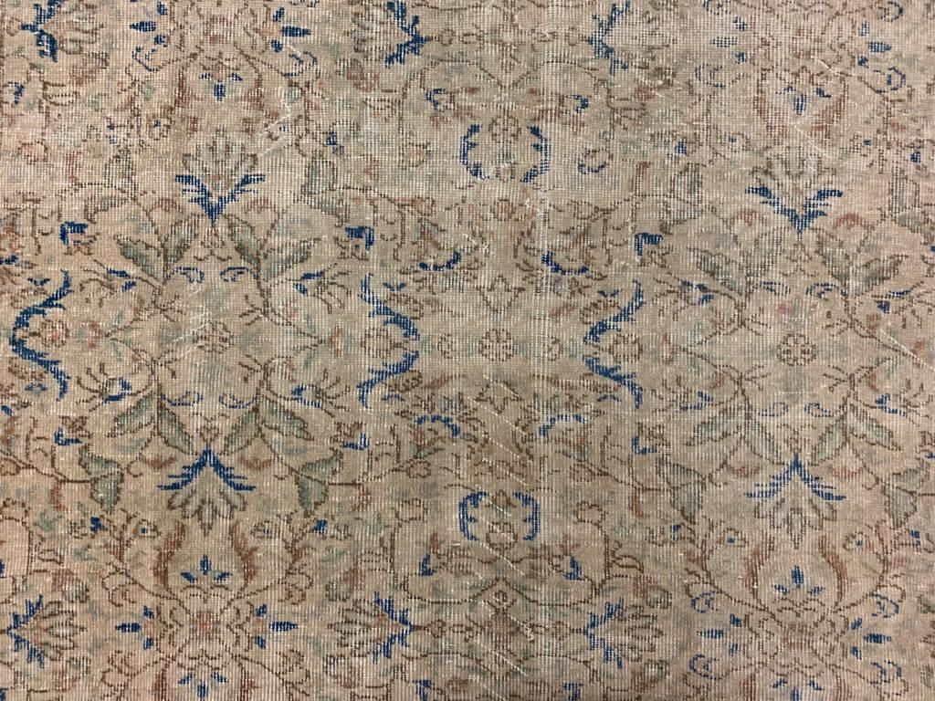 6x11 Green and Ivory Turkish Anatolian Rug