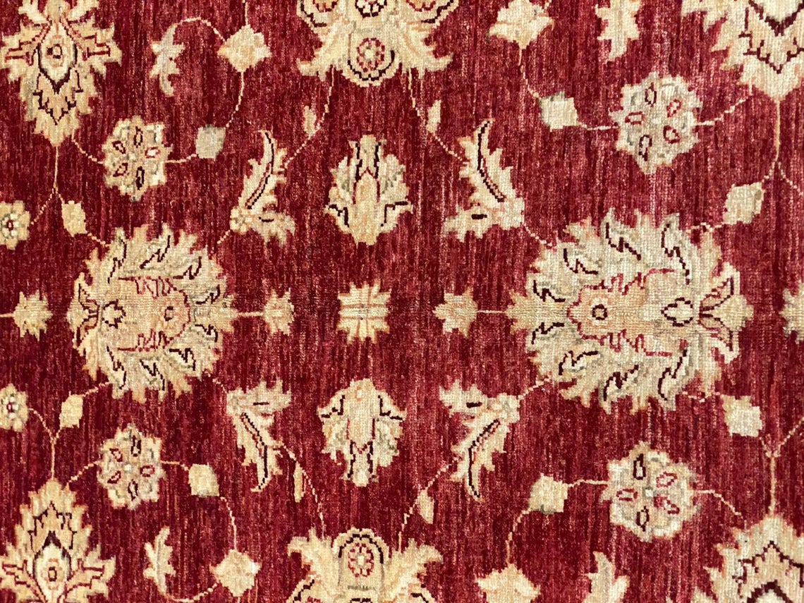 4x5 Red and Black Turkish Oushak Rug