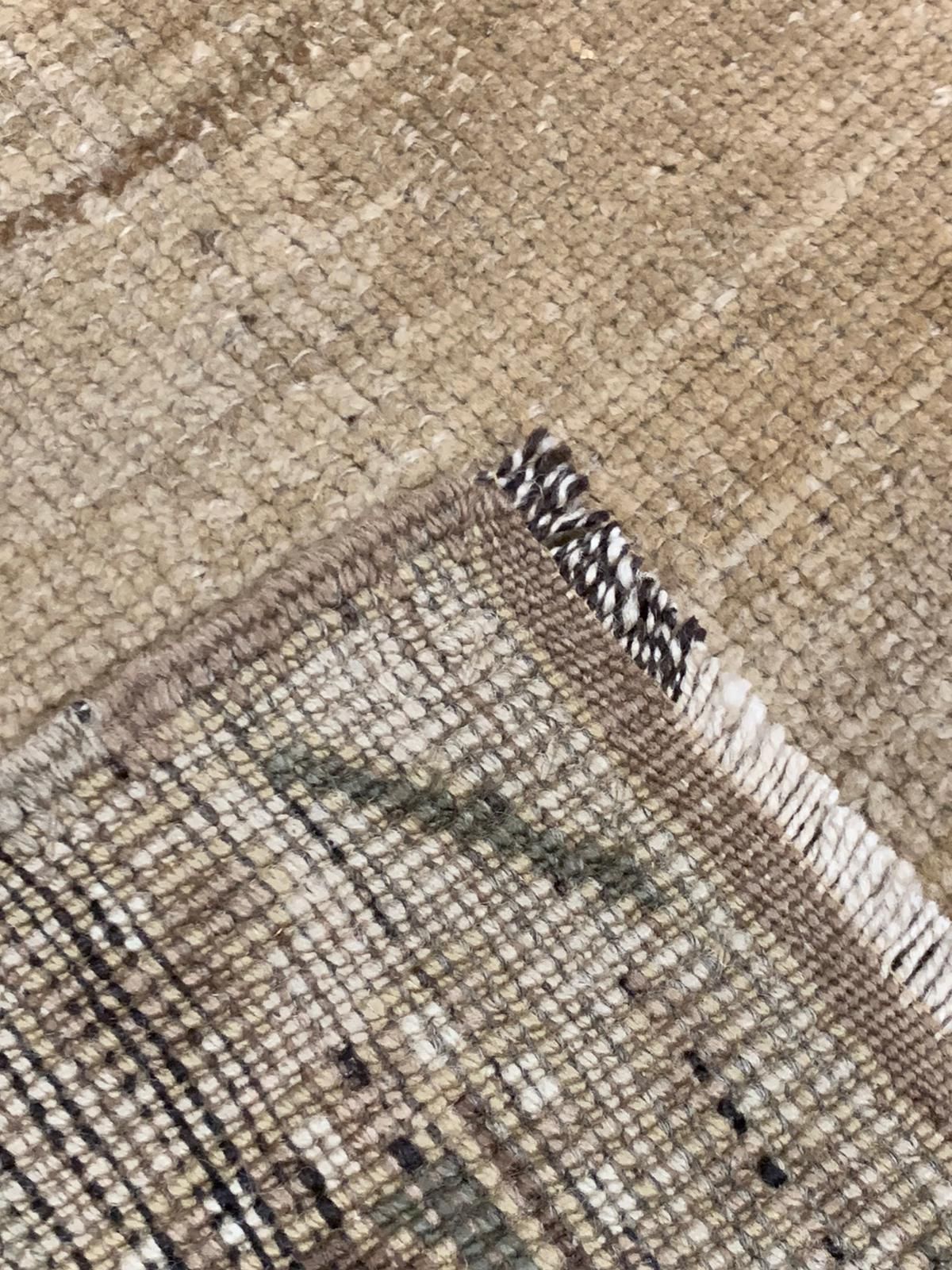 5x10 Ivory and Brown Turkish Tribal Runner