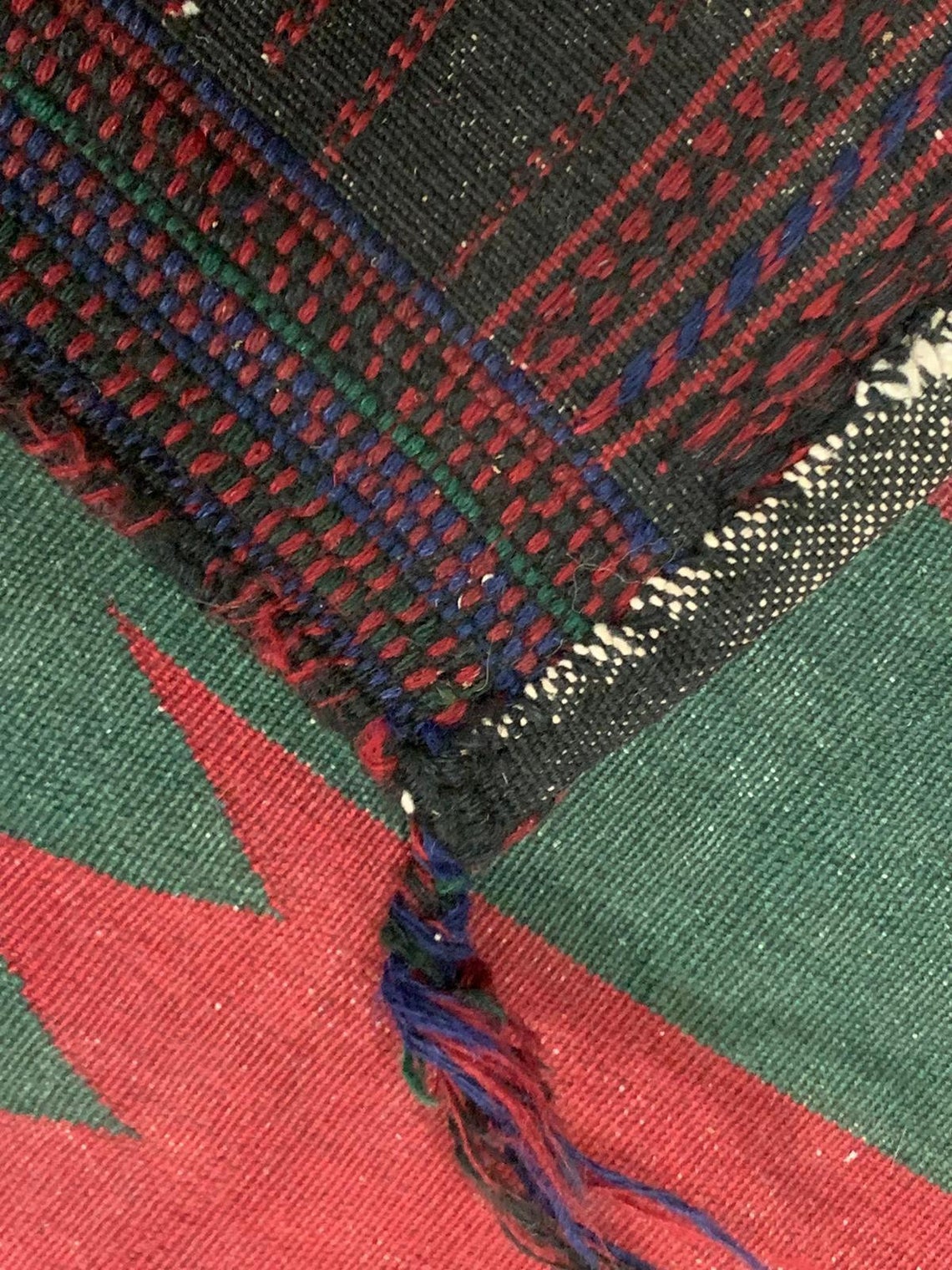 5x5 Red and Green Anatolian Tribal Rug