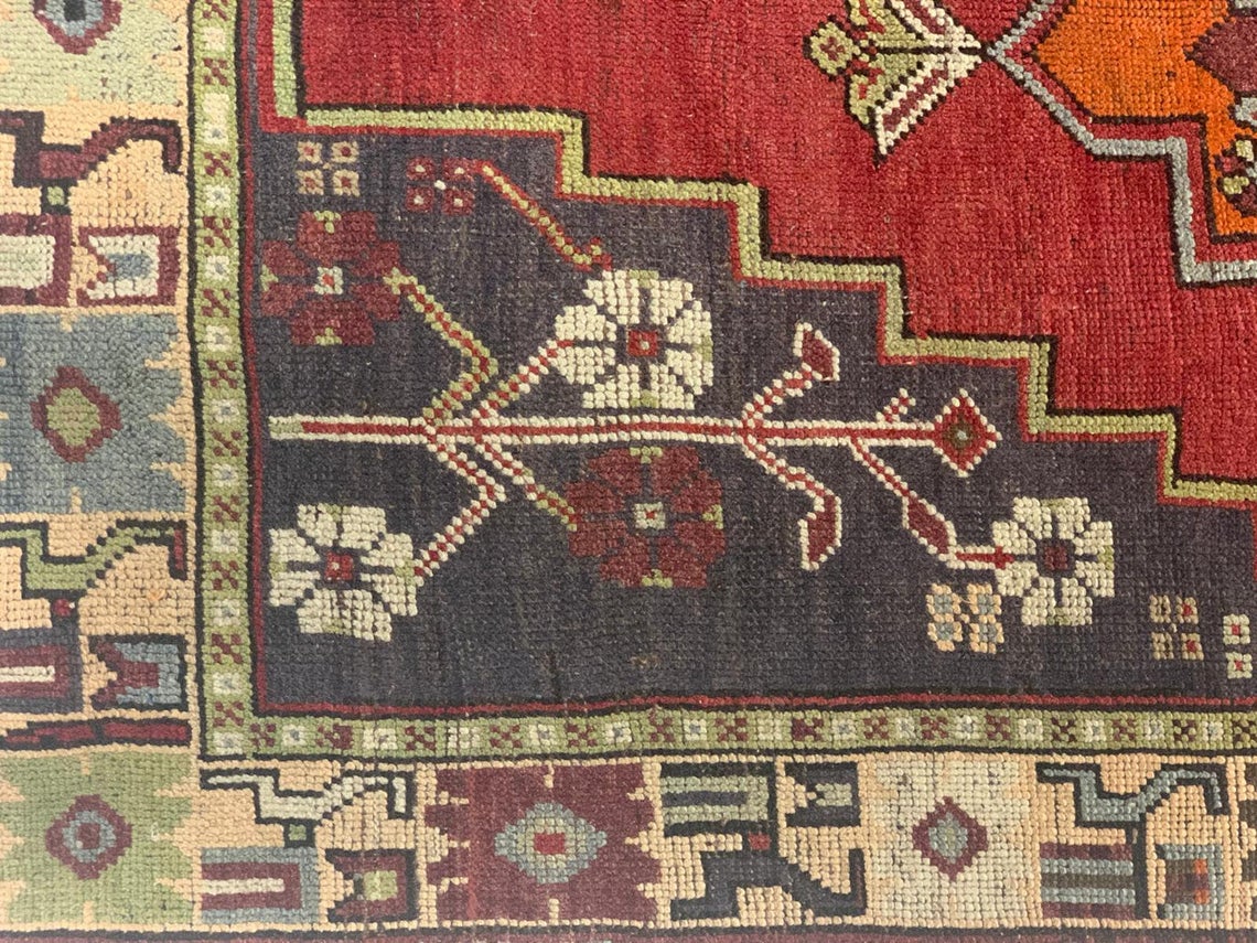 4x11 Red and Green Turkish Tribal Runner
