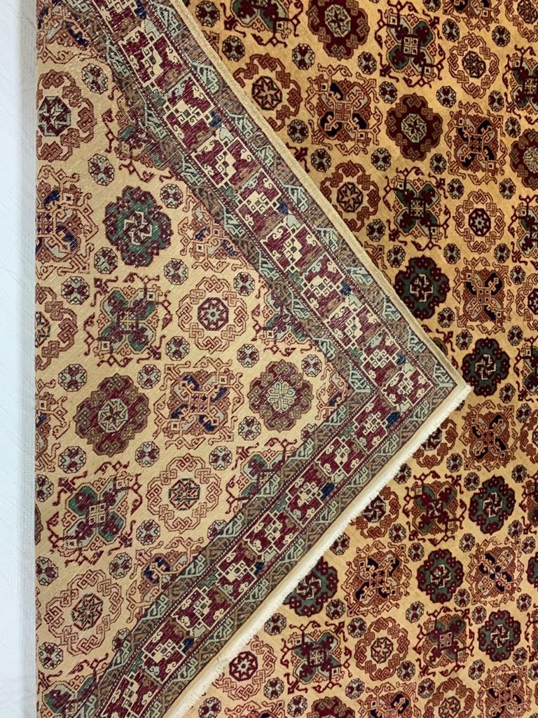 10x13 Gold and Red Turkish Silk Rug