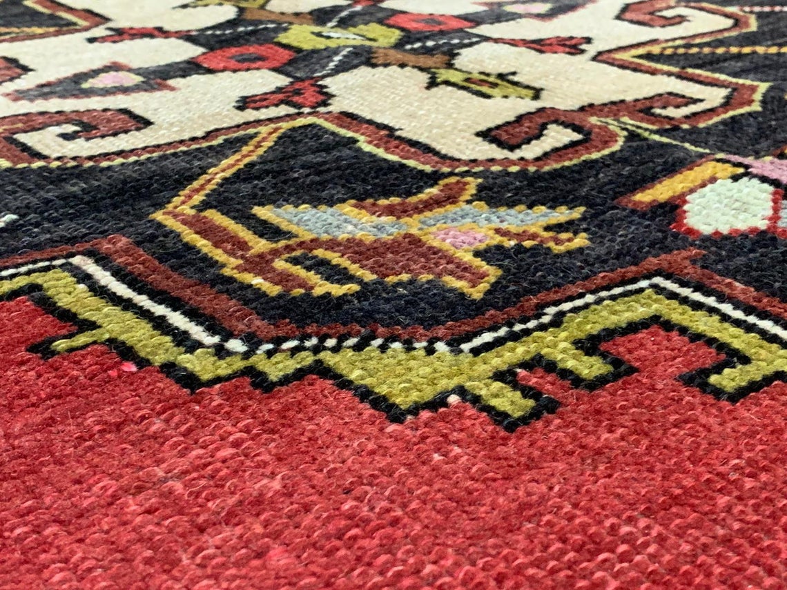 5x13 Gold and Red Turkish Tribal Runner