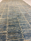 5x11 Blue and Ivory Modern Contemporary Runner