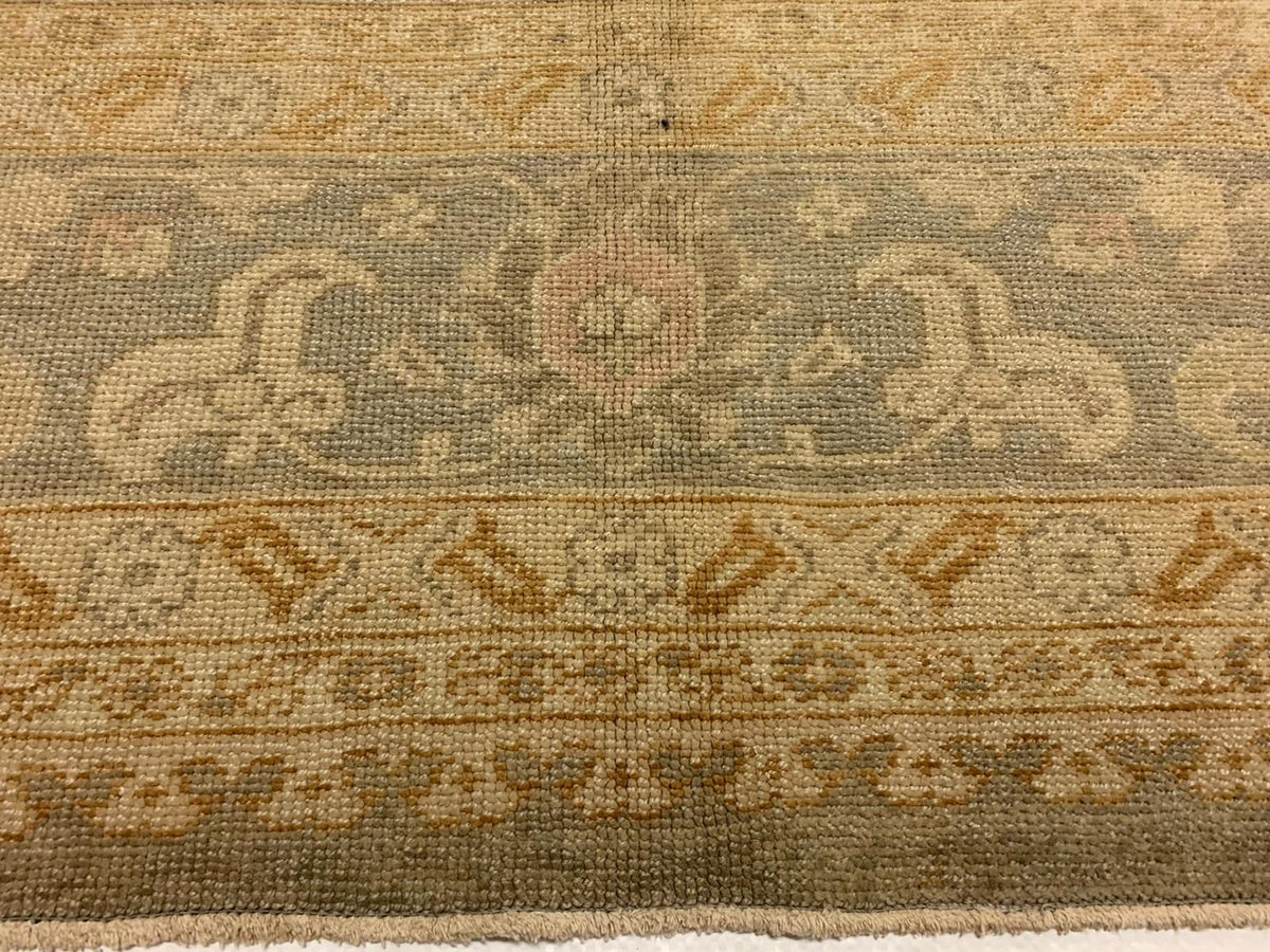 9x11 Ivory and Gray Turkish Oushak Rug