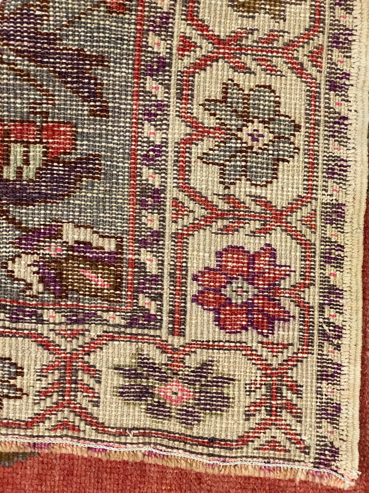 5x7 Red and Ivory Turkish Tribal Rug