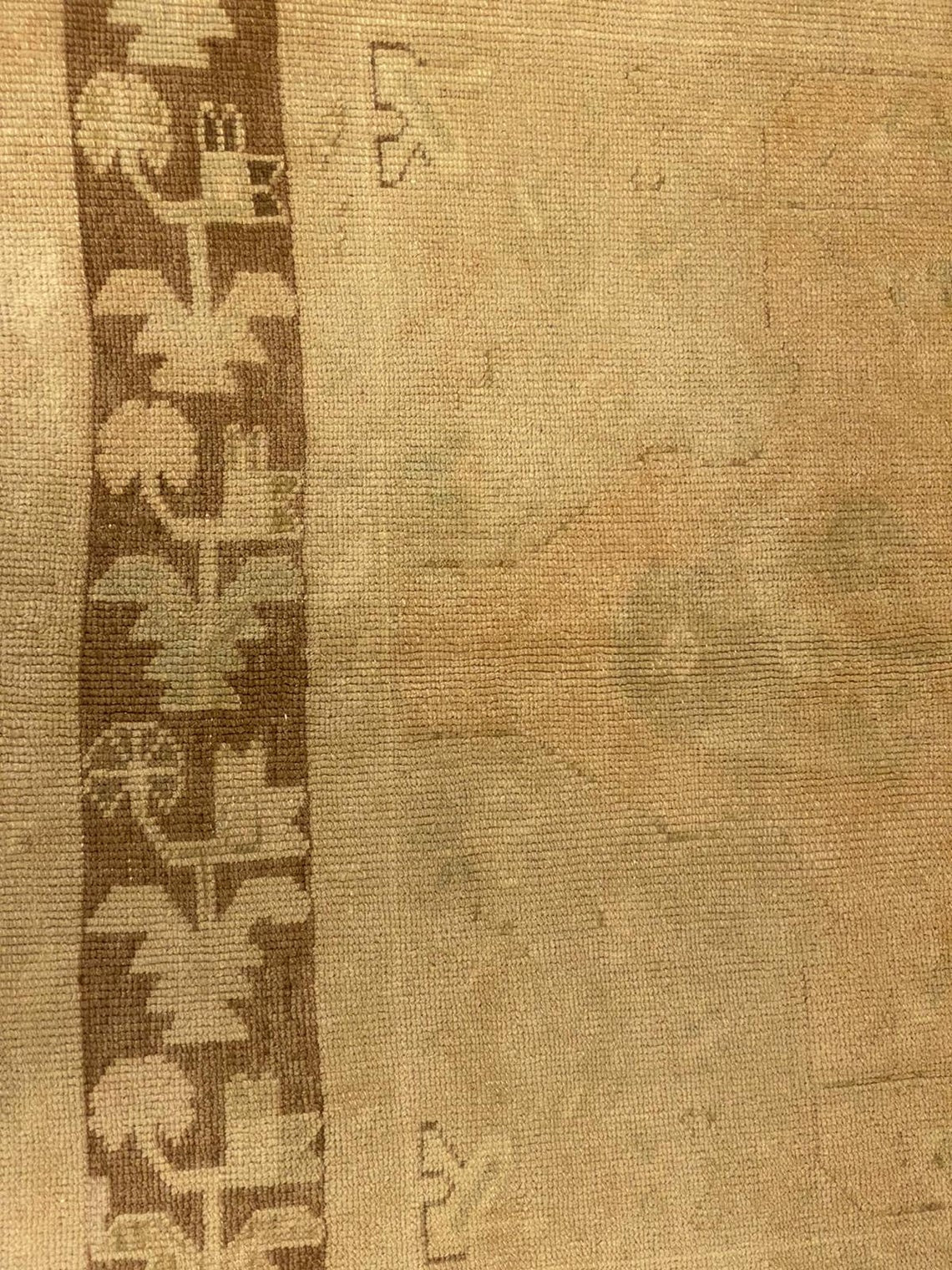 4x9 Ivory and Brown Turkish Tribal Runner