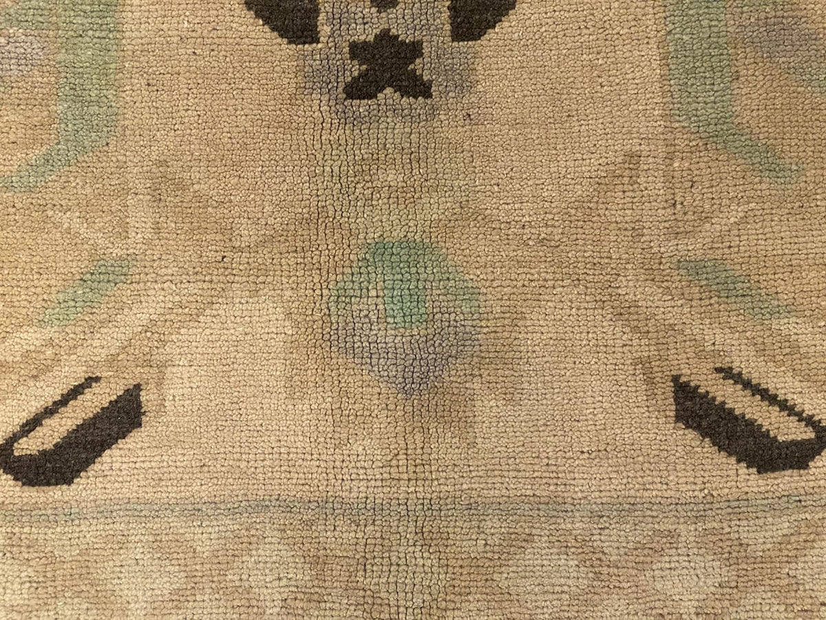 5x8 Black and Ivory Turkish Tribal Rug