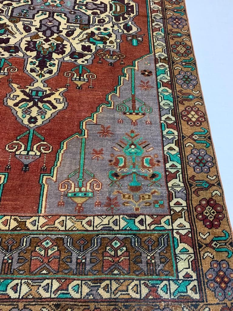 4x8 Purple and Brown Turkish Tribal Runner