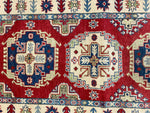 3x10 Red and Ivory Kazak Tribal Runner