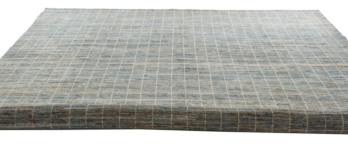 10x14 Blue and Ivory Modern Contemporary Rug