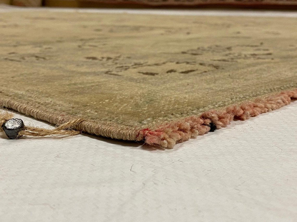 5x8 Beige and Gray Turkish Tribal Rug