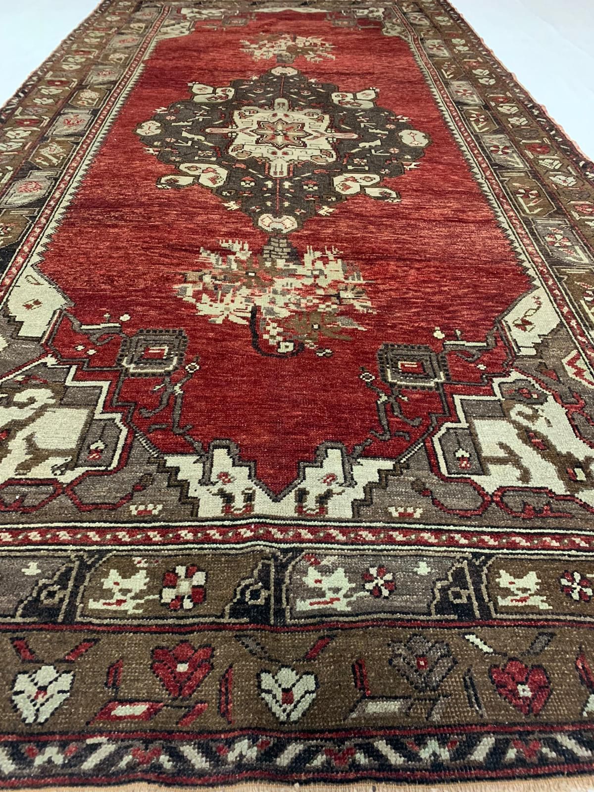 5x11 Red and Ivory Turkish Tribal Runner