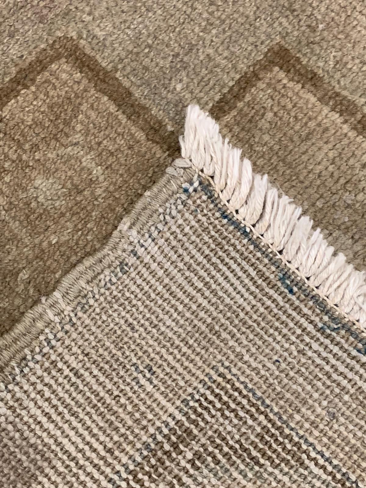 4x8 Ivory and Brown Turkish Tribal Runner