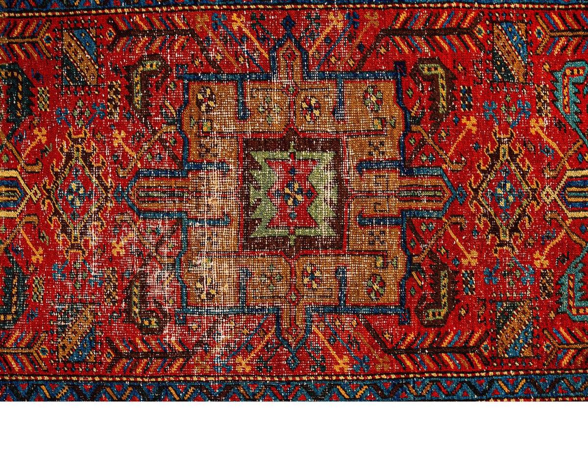 3x11 Red and Navy Persian Runner