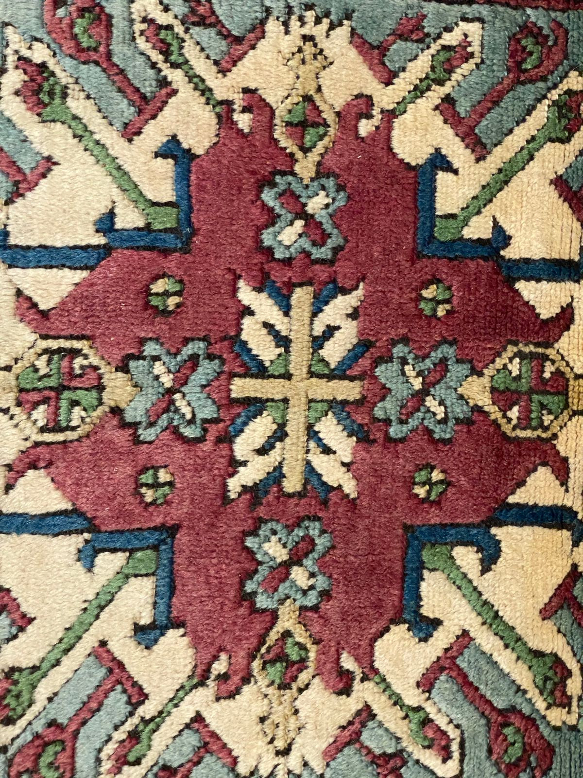 4x5 Red and Ivory Turkish Tribal Rug