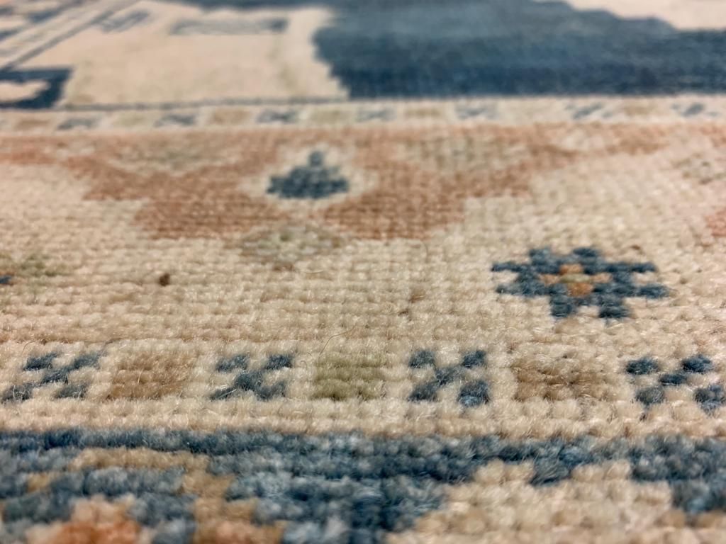 4x7 Ivory and Brown Turkish Tribal Rug