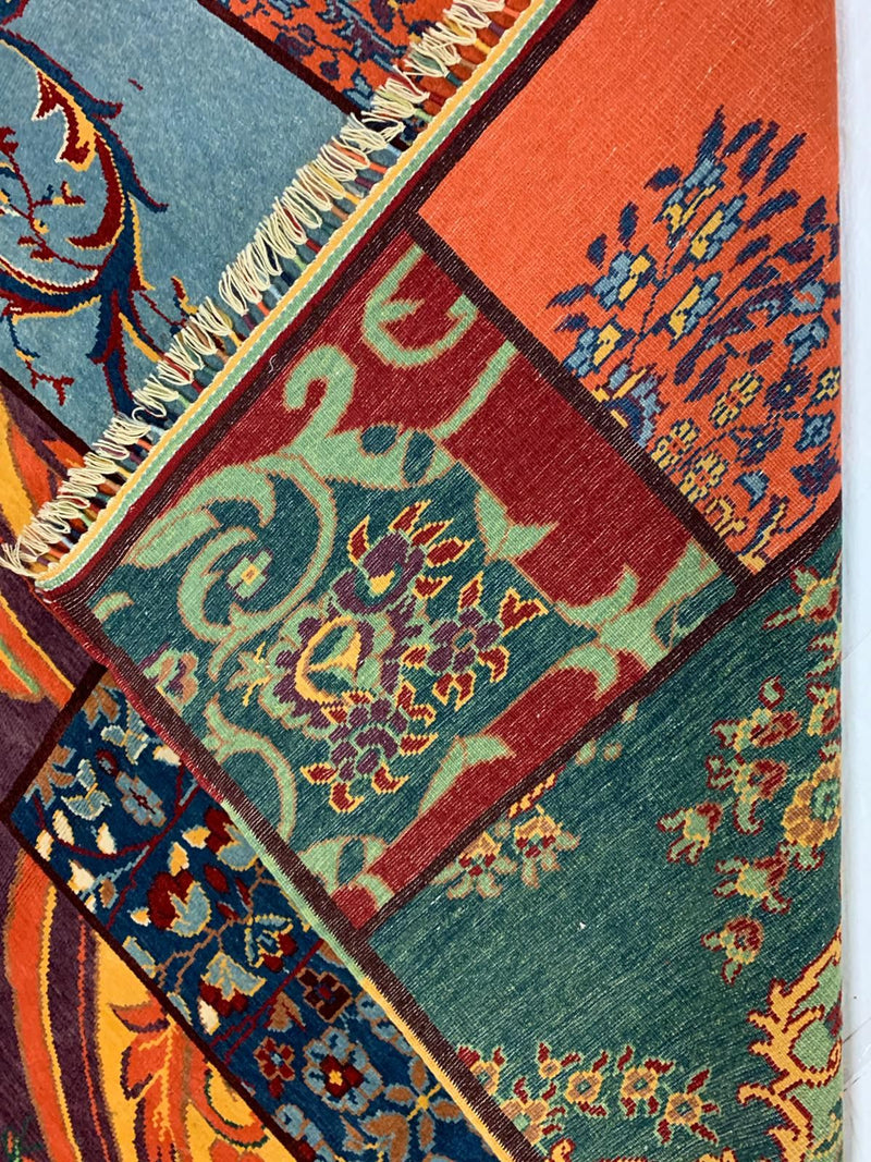 Vintage Handmade 7x10 Multicolor Anatolian Distressed Modern Area Rug