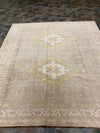 7x7 Beige and Gold Turkish Tribal Rug