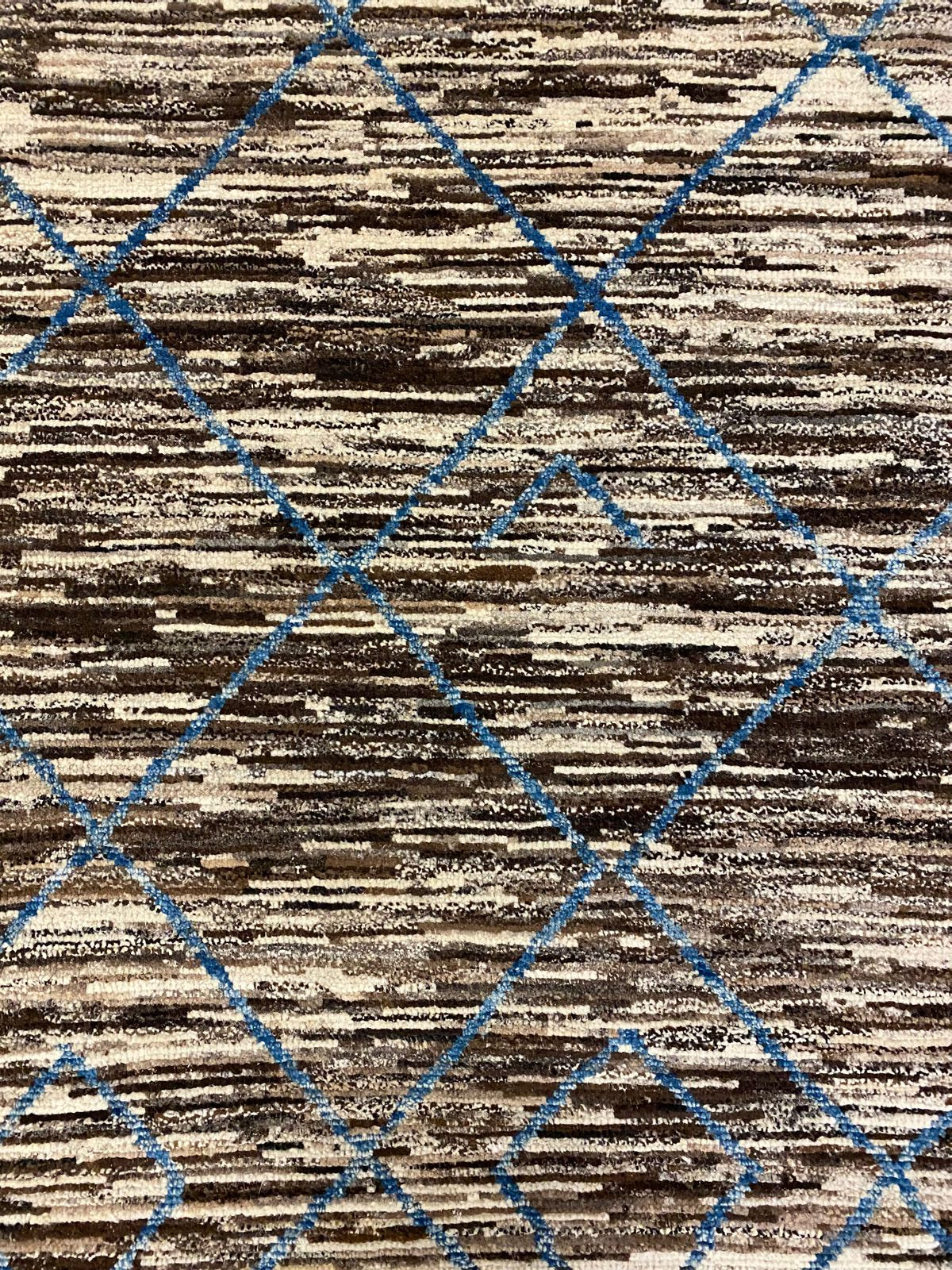 8x10 Brown and Blue Modern Contemporary Rug
