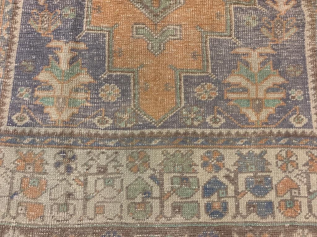 4x8 Orange and Ivory Turkish Tribal Runner