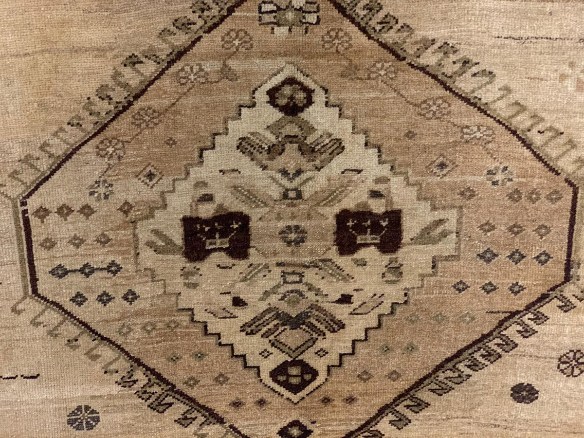 5x10 Ivory and Brown Turkish Tribal Runner