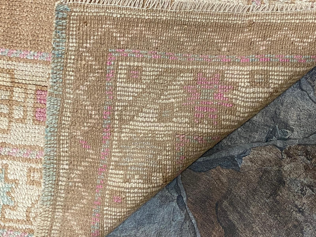 4x6 Beige and Brown Turkish Tribal Rug