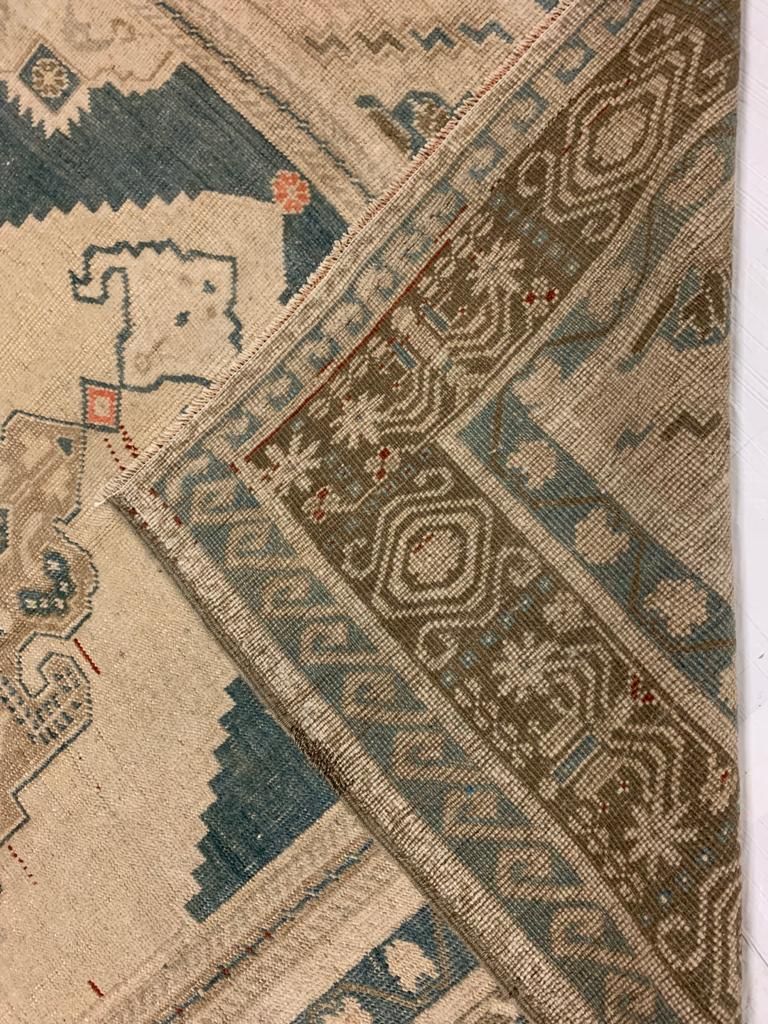 6x11 Peach and Blue Turkish Tribal Rug