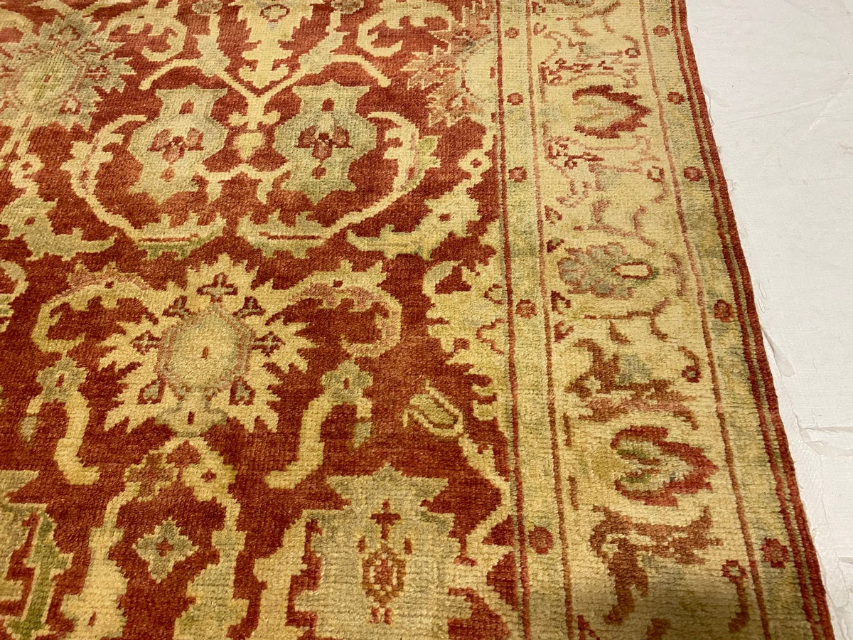 6x9 Red and Gold Turkish Oushak Rug