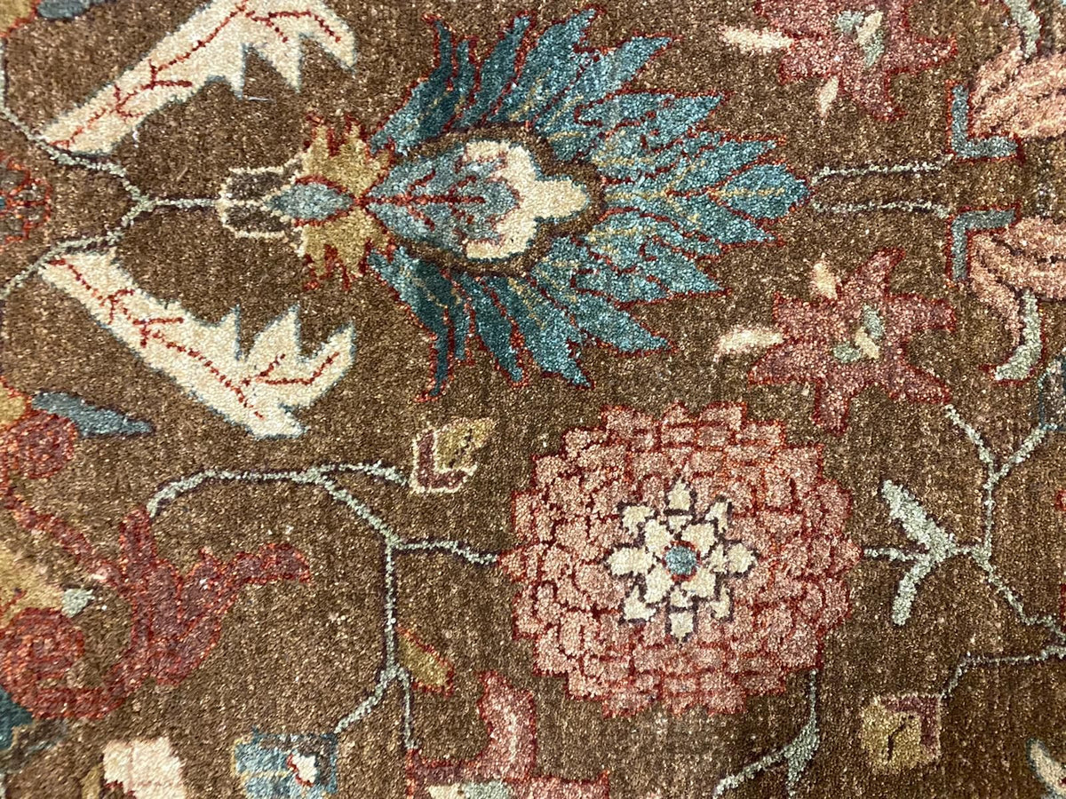 15x19 Brown and Beige Turkish Oushak Rug