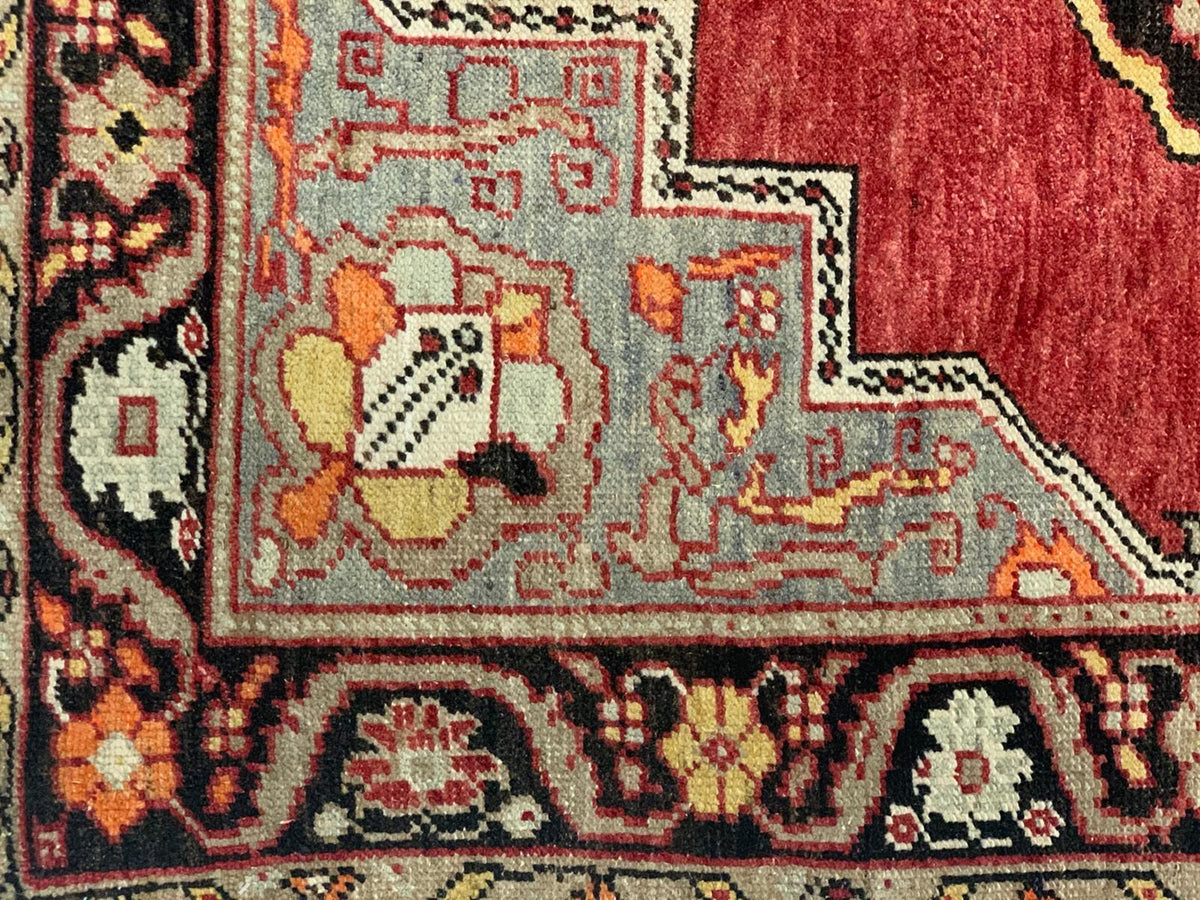 5x8 Red and Black Turkish Tribal Rug