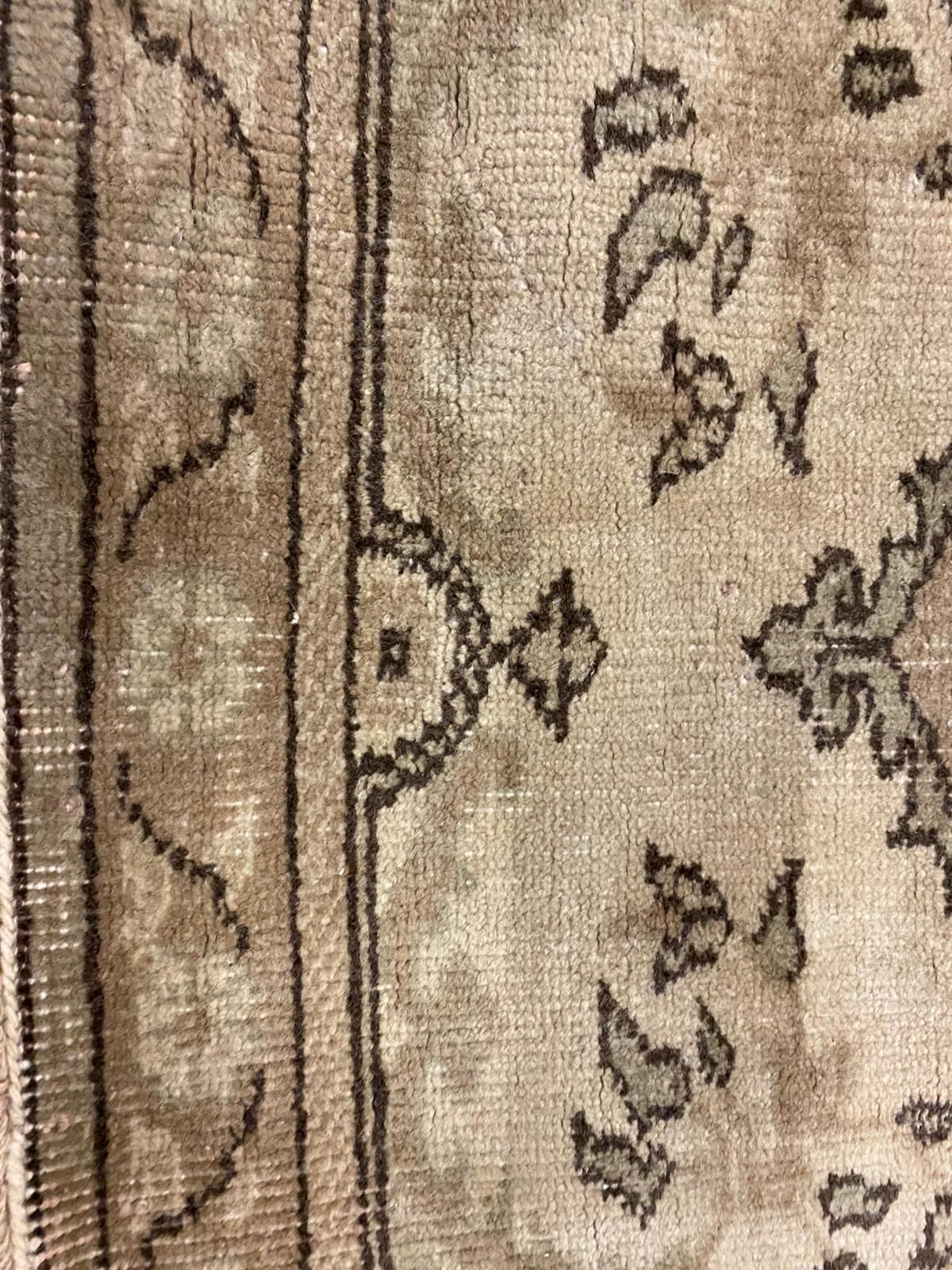 3x12 Ivory and Green Turkish Tribal Runner