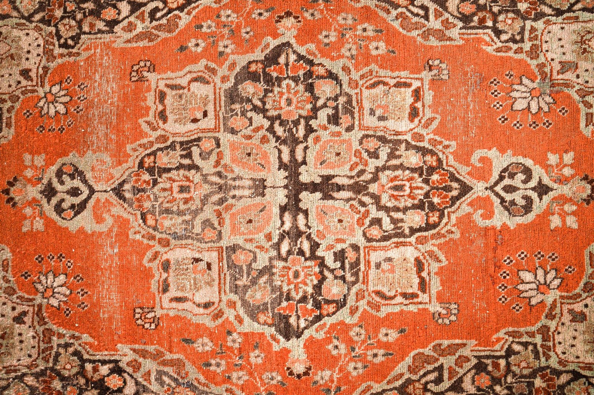 5x7 Orange and Brown Persian Rug