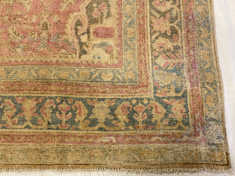 8x18 Pink and Blue Persian Rug