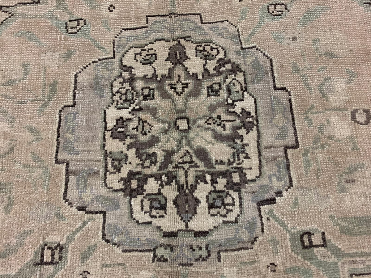 6x10 Ivory and Ivory Turkish Tribal Rug