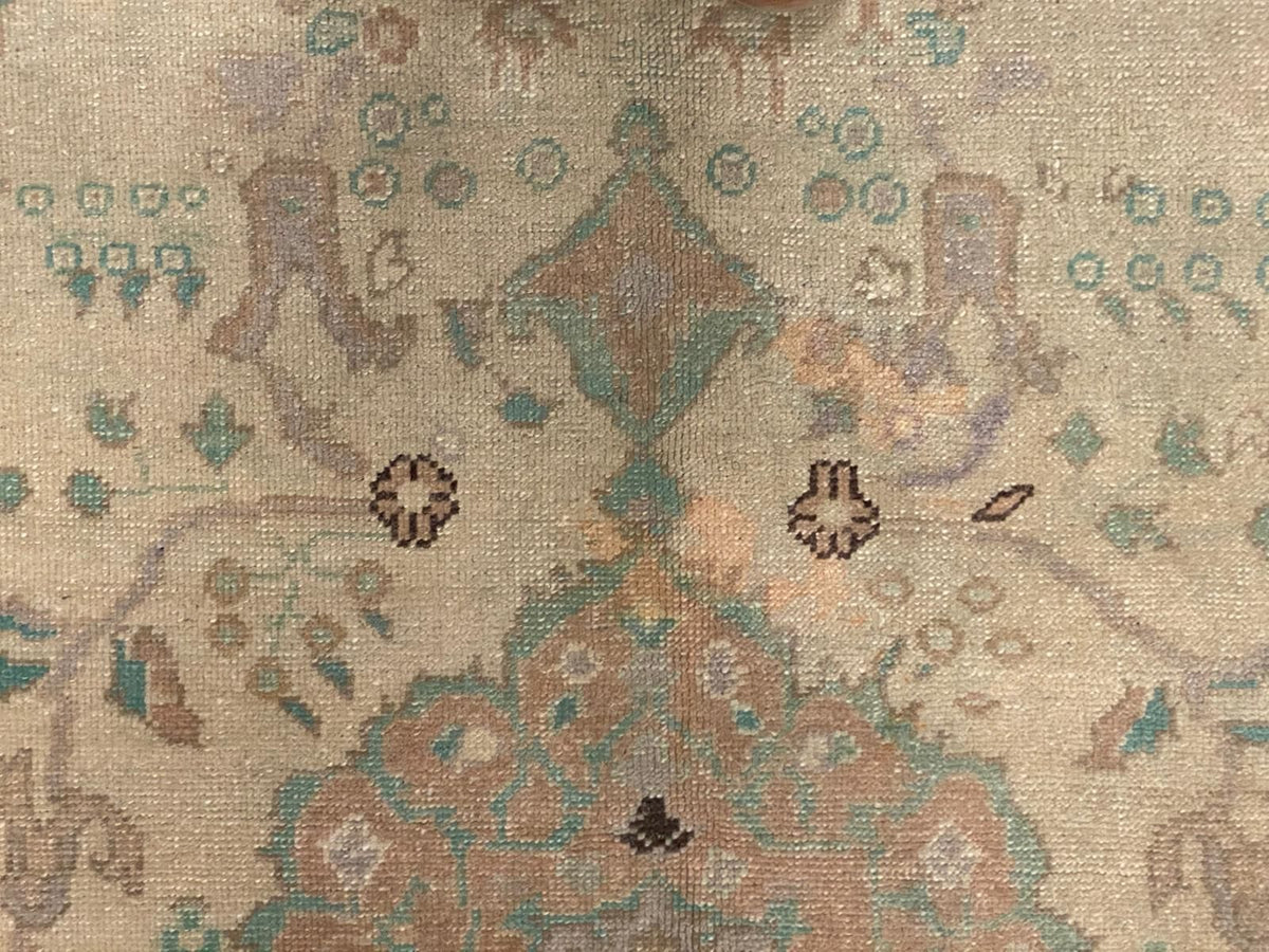 4x8 Ivory and Gold Turkish Tribal Rug