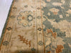 6x9 Green and Ivory Turkish Oushak Rug