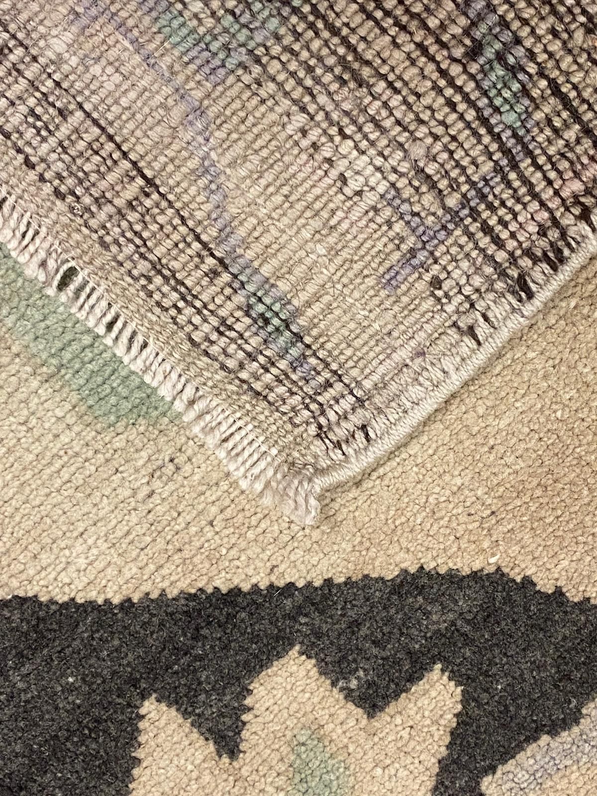 5x8 Black and Ivory Turkish Tribal Rug