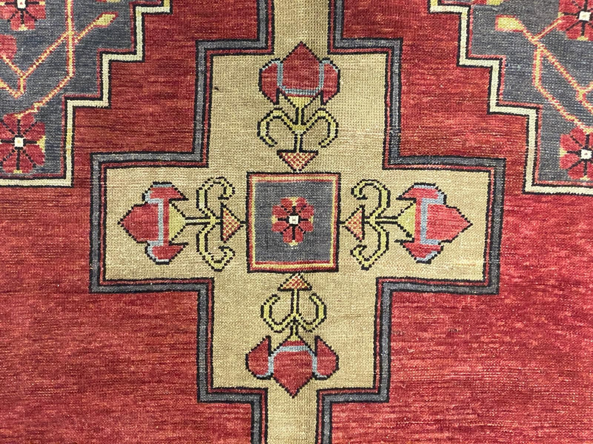 Vintage Handmade 5x12 Red and Beige Anatolian Turkish Tribal Distressed Area Runner
