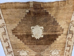 Vintage Handmade 7x12 Brown and Ivory Anatolian Turkish Tribal Distressed Area Rug