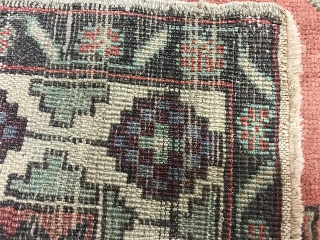 4x8 Red and Ivory Turkish Tribal Rug