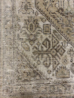 6x9 Ivory and Beige Turkish Overdyed Rug