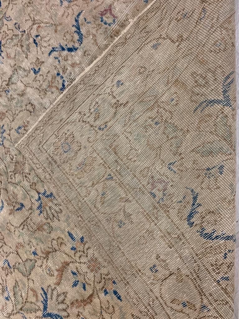 6x11 Green and Ivory Turkish Anatolian Rug