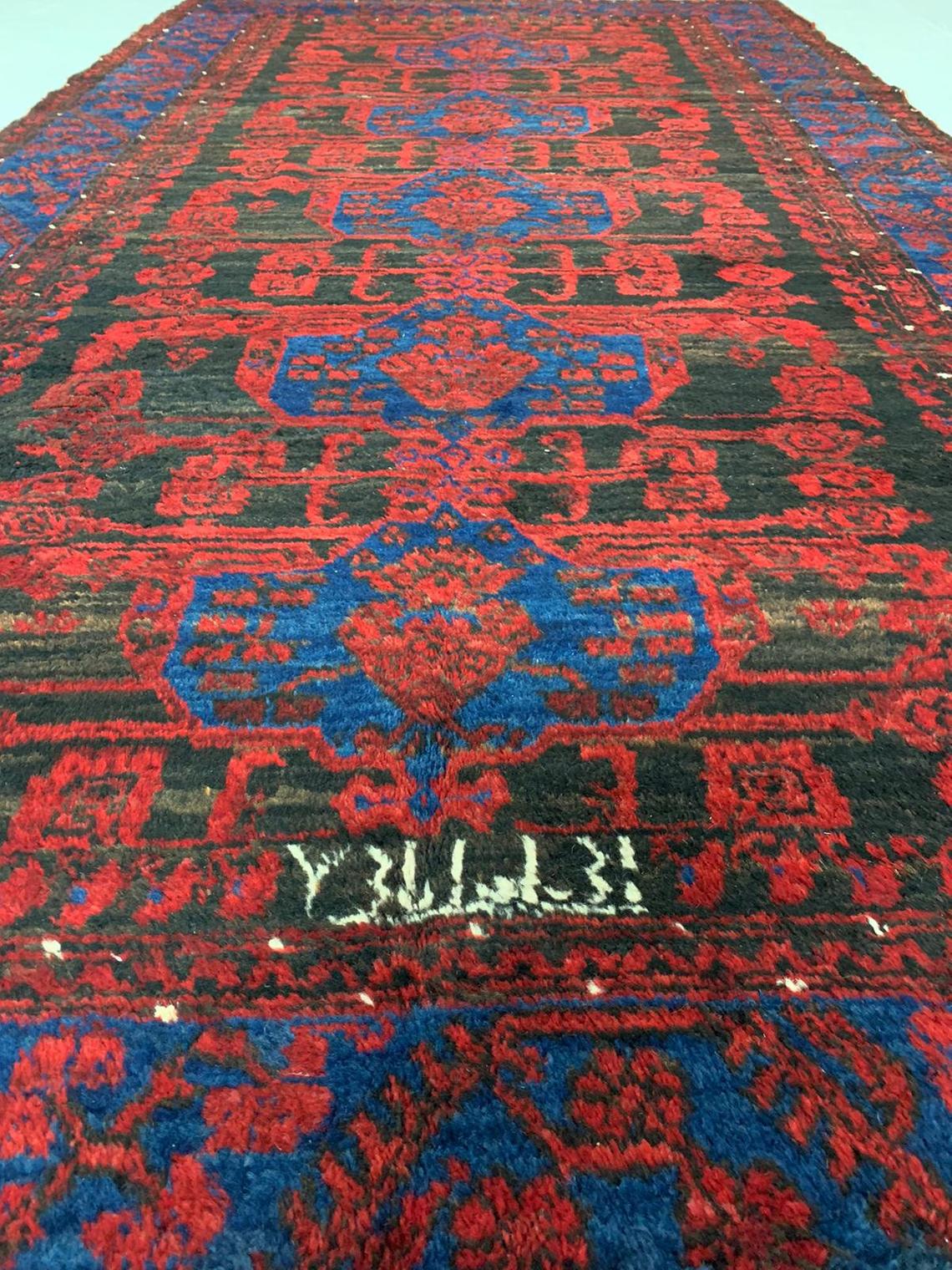 6x11 Navy and Red Turkish Tribal Rug