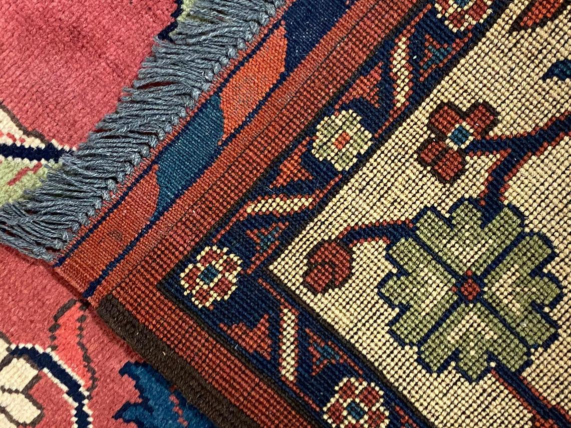 6x10 Red and Ivory Turkish Tribal Rug